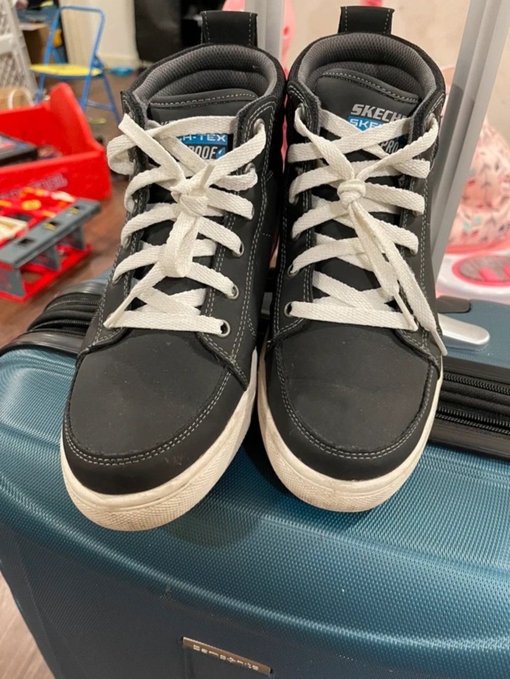 Skechers Kids Black and White High-Top Sneakers